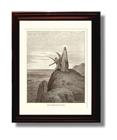 The Birth of Jesus Luke 2:1-20 Dore Bible Illustration Wall Art 8x10 Beveled Frame wall art print