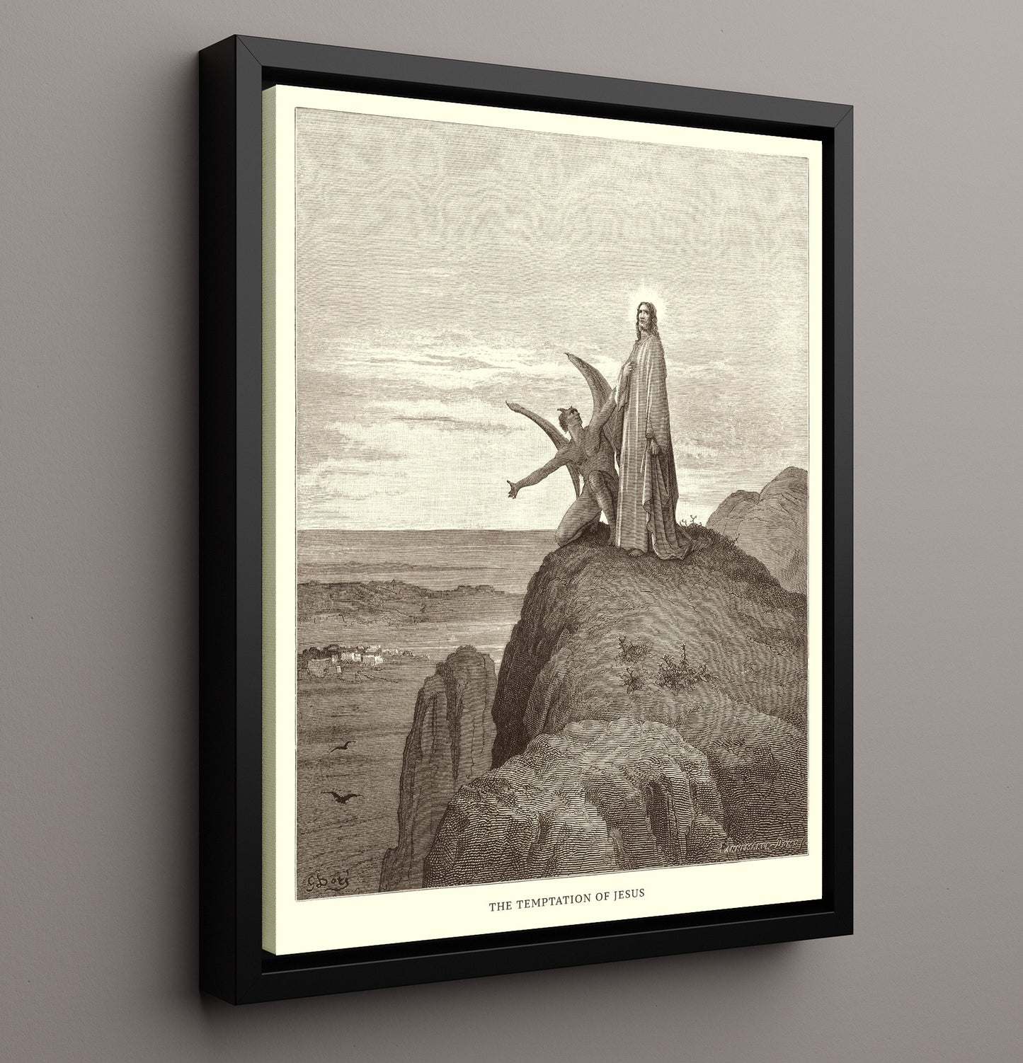 The Birth of Jesus Luke 2:1-20 Dore Bible Illustration Wall Art 16x20 Framed Canvas wall art print