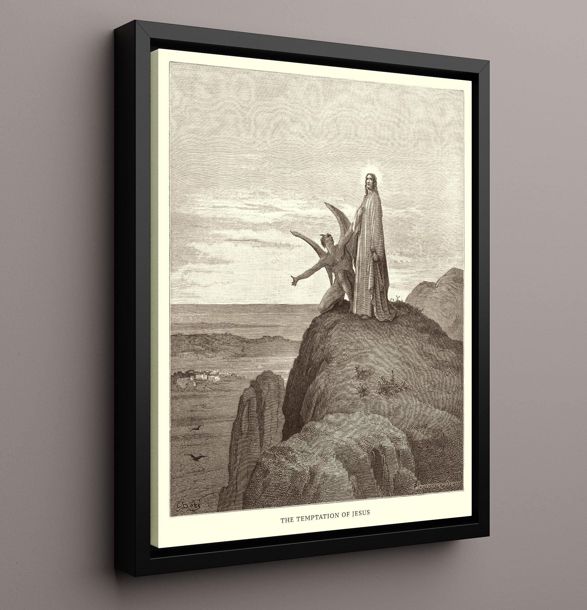 The Birth of Jesus Luke 2:1-20 Dore Bible Illustration Wall Art 16x20 Framed Canvas wall art print