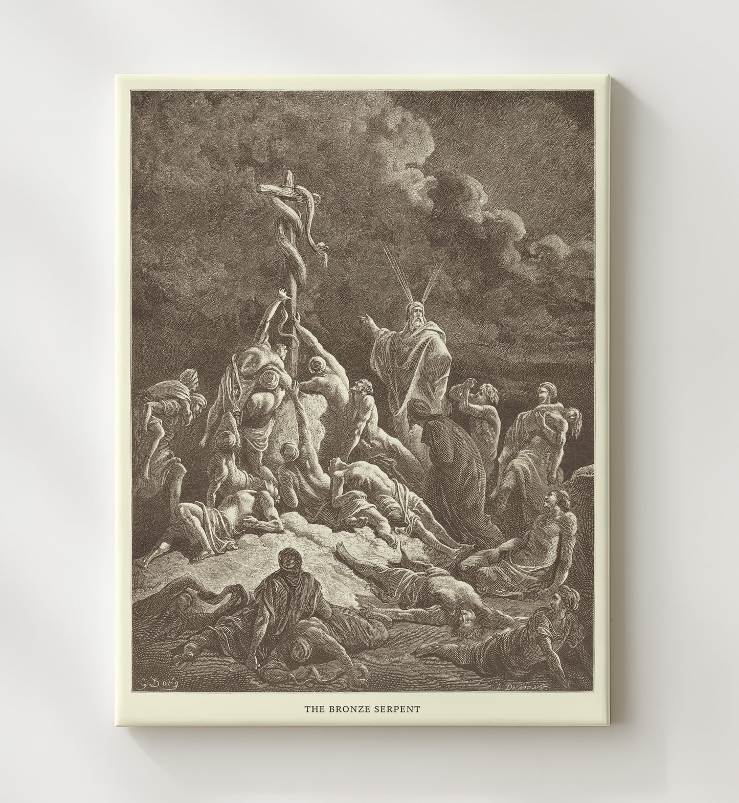 The Bronze Serpent Numbers 21:4-9 Dore Bible Illustration Wall Art 20x24 Canvas wall art print