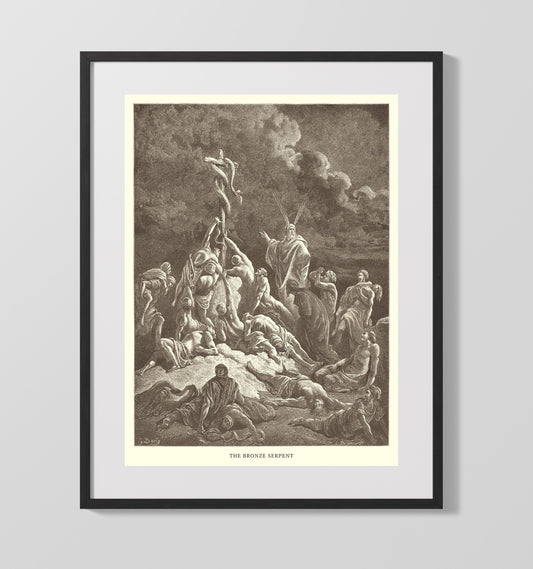 The Bronze Serpent - Numbers 21:4-9 - Doré - 16x20 Gallery Frame