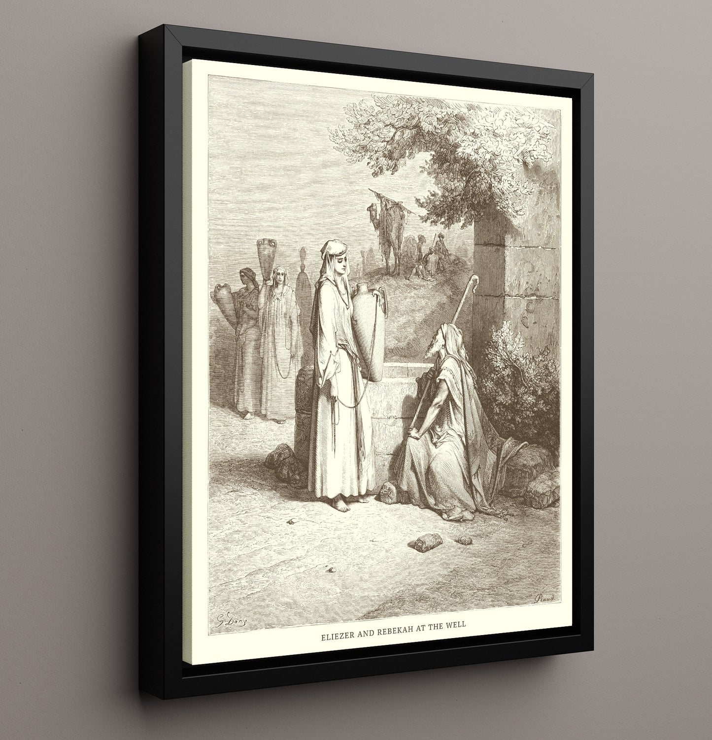 The Burial of Sarah Genesis 23:1-20 Dore Bible Illustration Wall Art 16x20 Framed Canvas wall art print