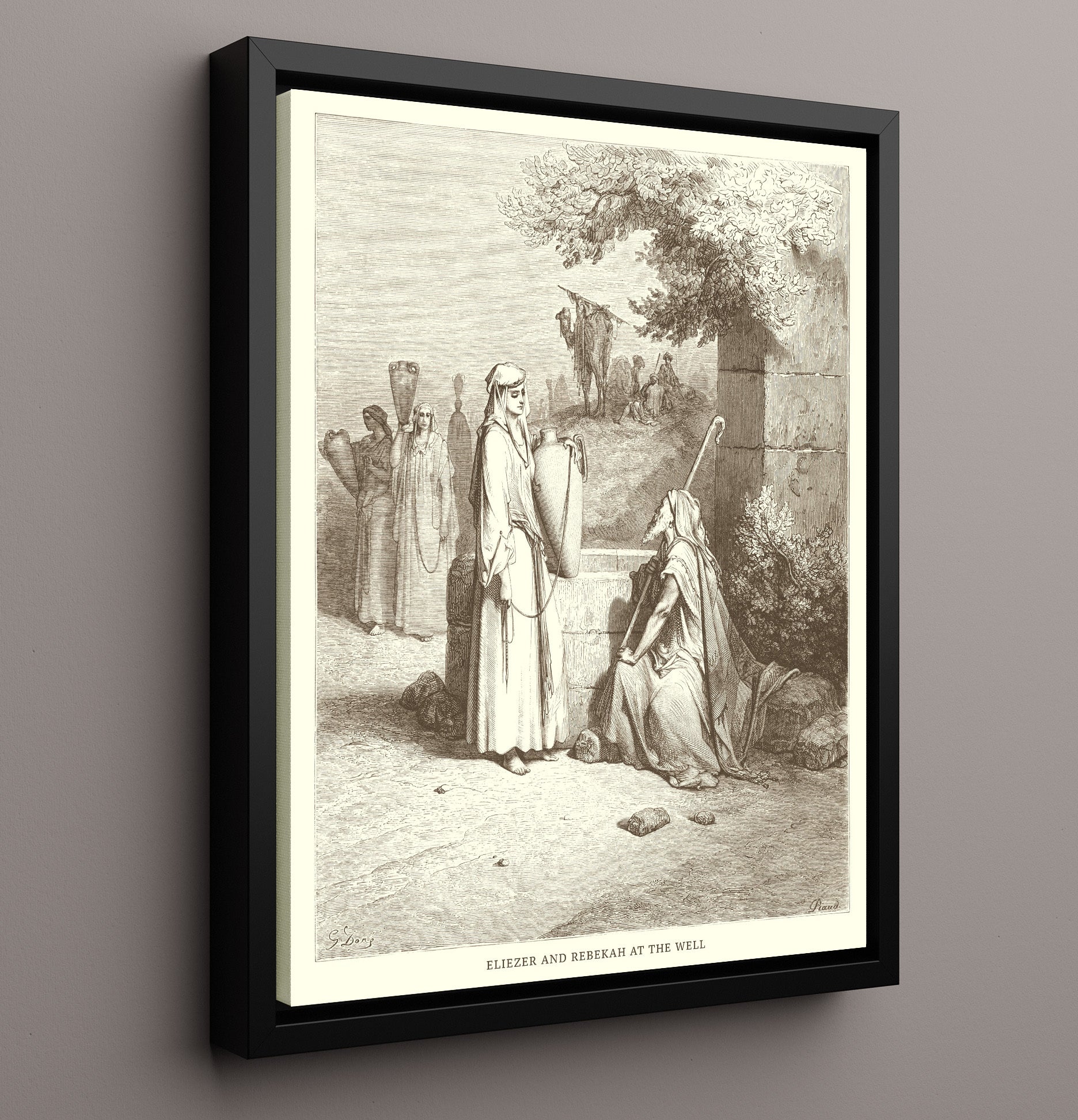 The Burial of Sarah Genesis 23:1-20 Dore Bible Illustration Wall Art 16x20 Framed Canvas wall art print
