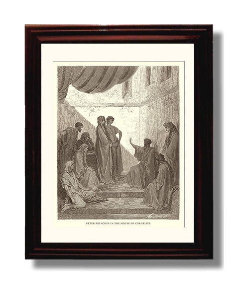 The Conversion of Saul Acts 9:1-19 Dore Bible Illustration Wall Art 8x10 Beveled Frame wall art print