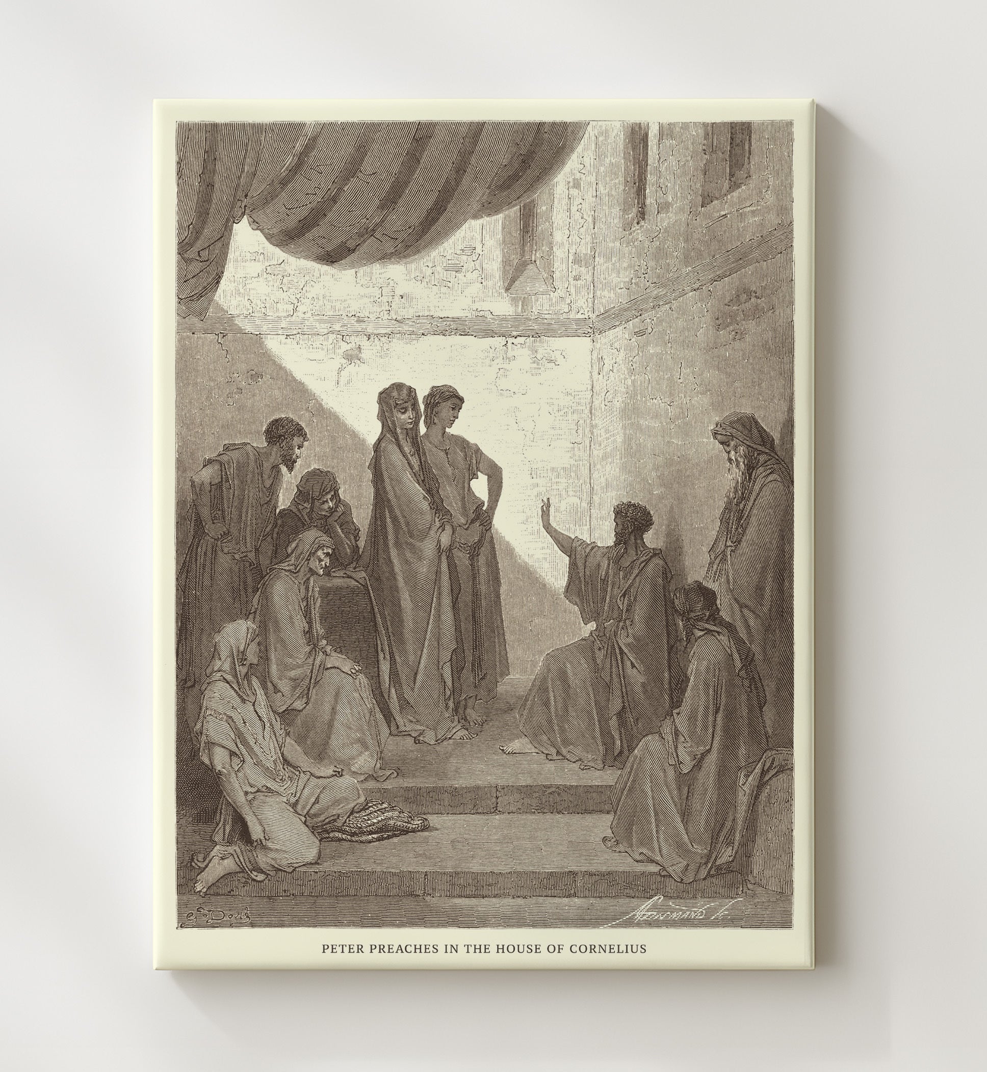 The Conversion of Saul Acts 9:1-19 Dore Bible Illustration Wall Art 20x24 Canvas wall art print