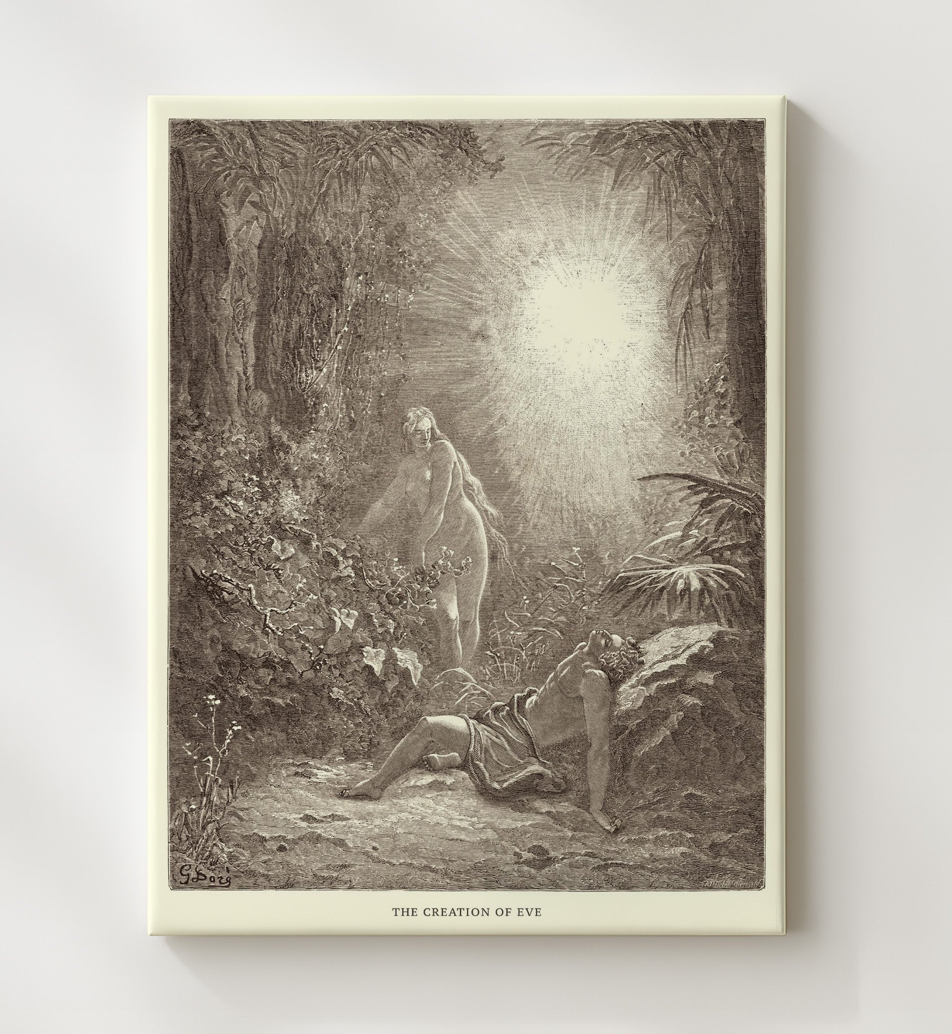 The Creation of Light Genesis 1:3-5 Dore Bible Illustration Wall Art 20x24 Canvas wall art print