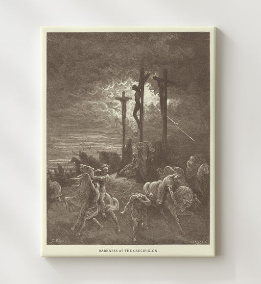 The Cross Is Lifted Up John 19:17-18 by Gustave Doré 8x10 Canvas Bible illustration wall art