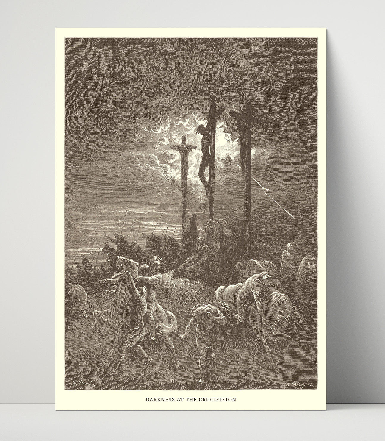 The Cross Is Lifted Up John 19:17-18 Dore Bible Illustration Wall Art 16x20 Unframed Print wall art print