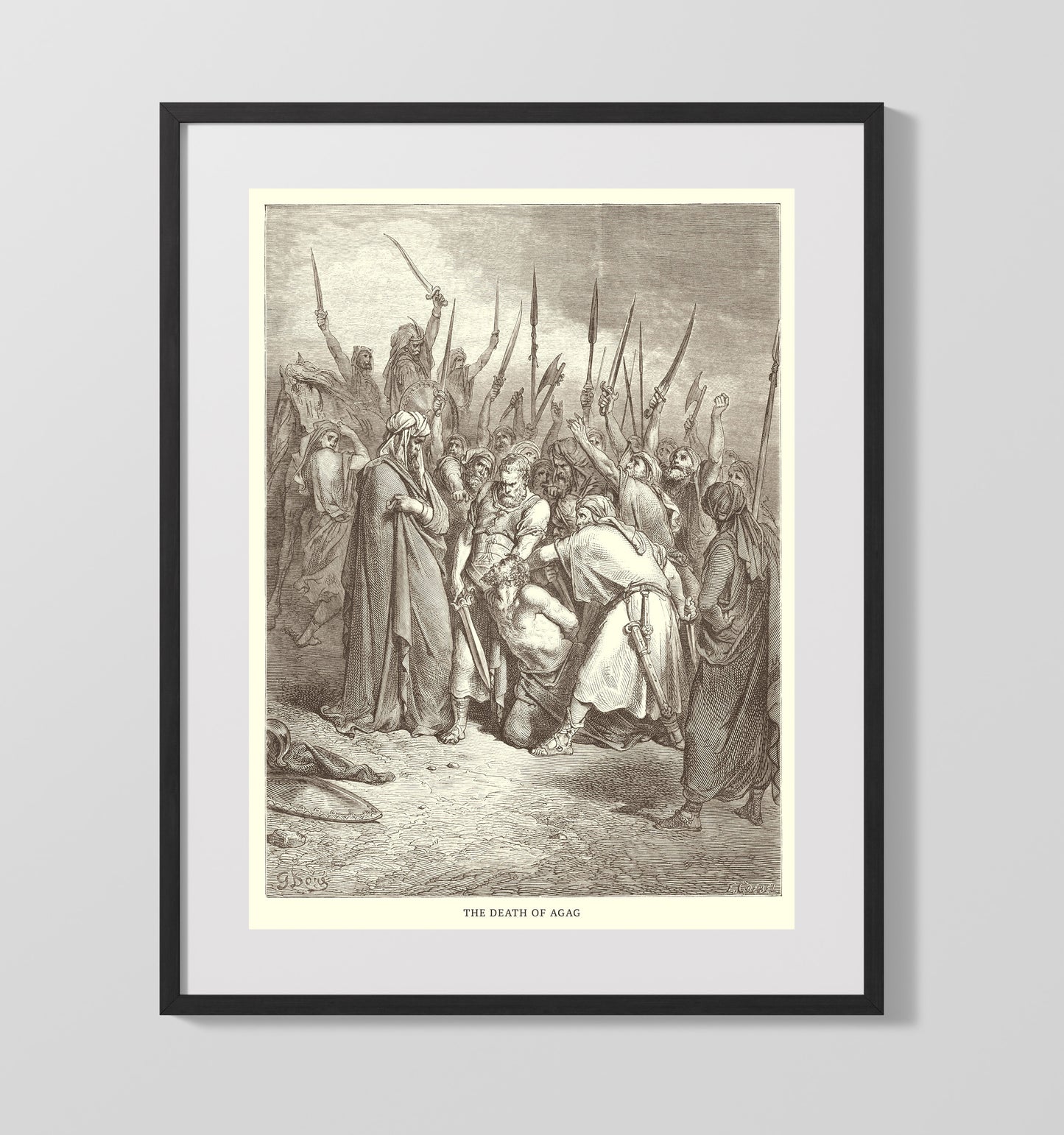 The Death of Absalom 2 Samuel 18:9-15 Dore Bible Illustration Wall Art 16x20 Gallery Frame wall art print