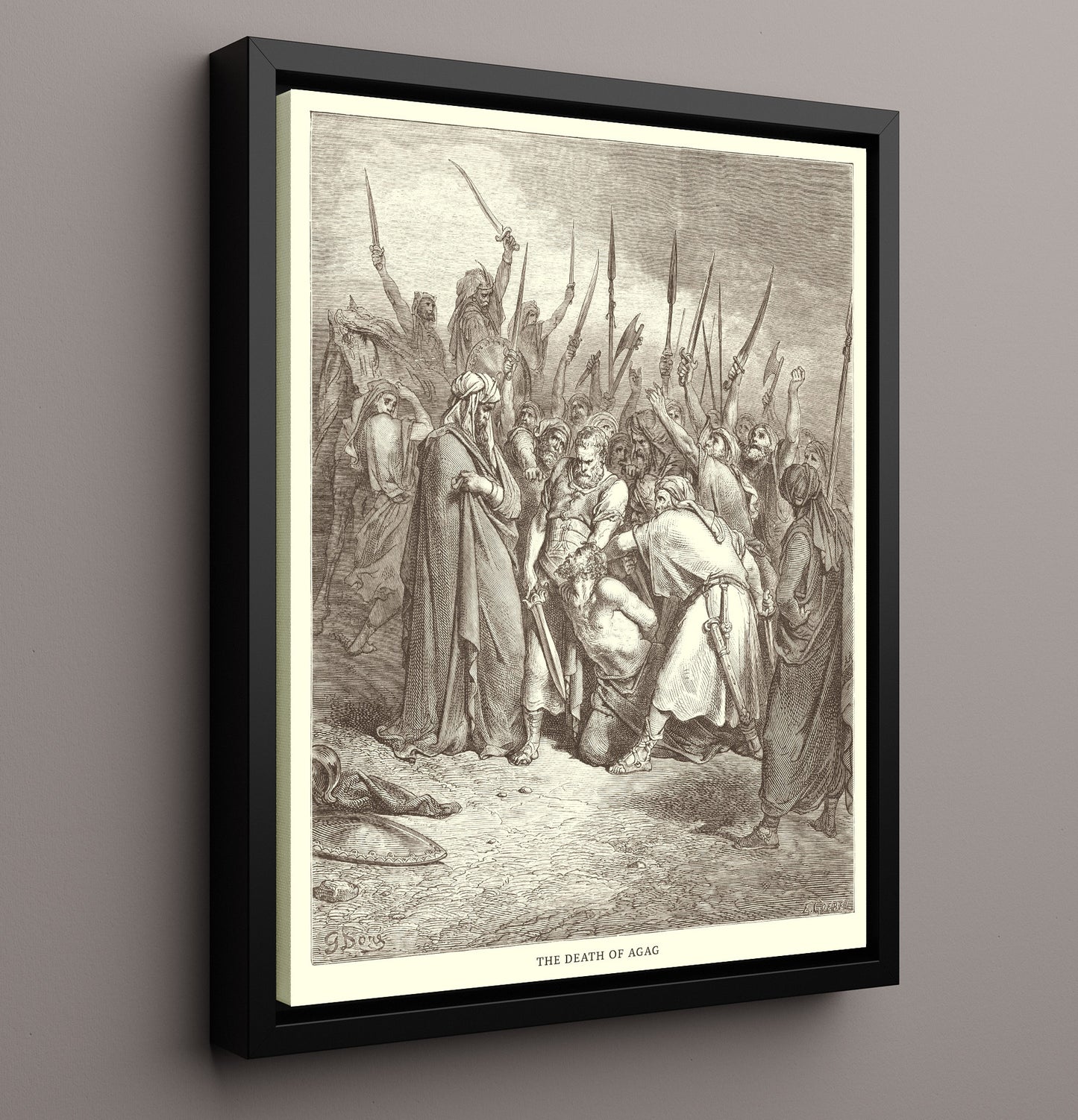 The Death of Absalom 2 Samuel 18:9-15 Dore Bible Illustration Wall Art 16x20 Framed Canvas wall art print