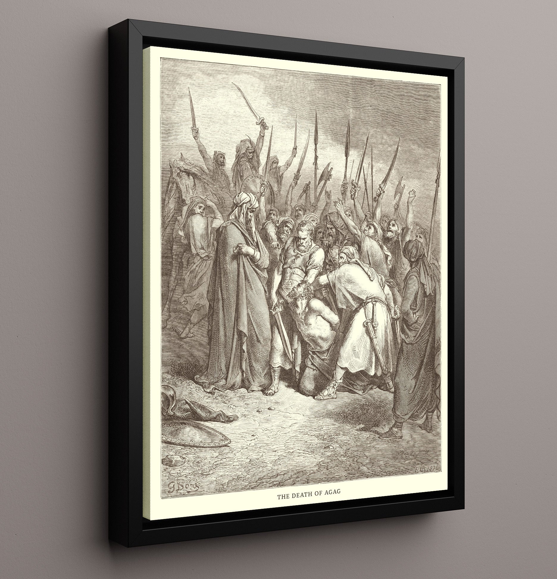 The Death of Absalom 2 Samuel 18:9-15 Dore Bible Illustration Wall Art 16x20 Framed Canvas wall art print