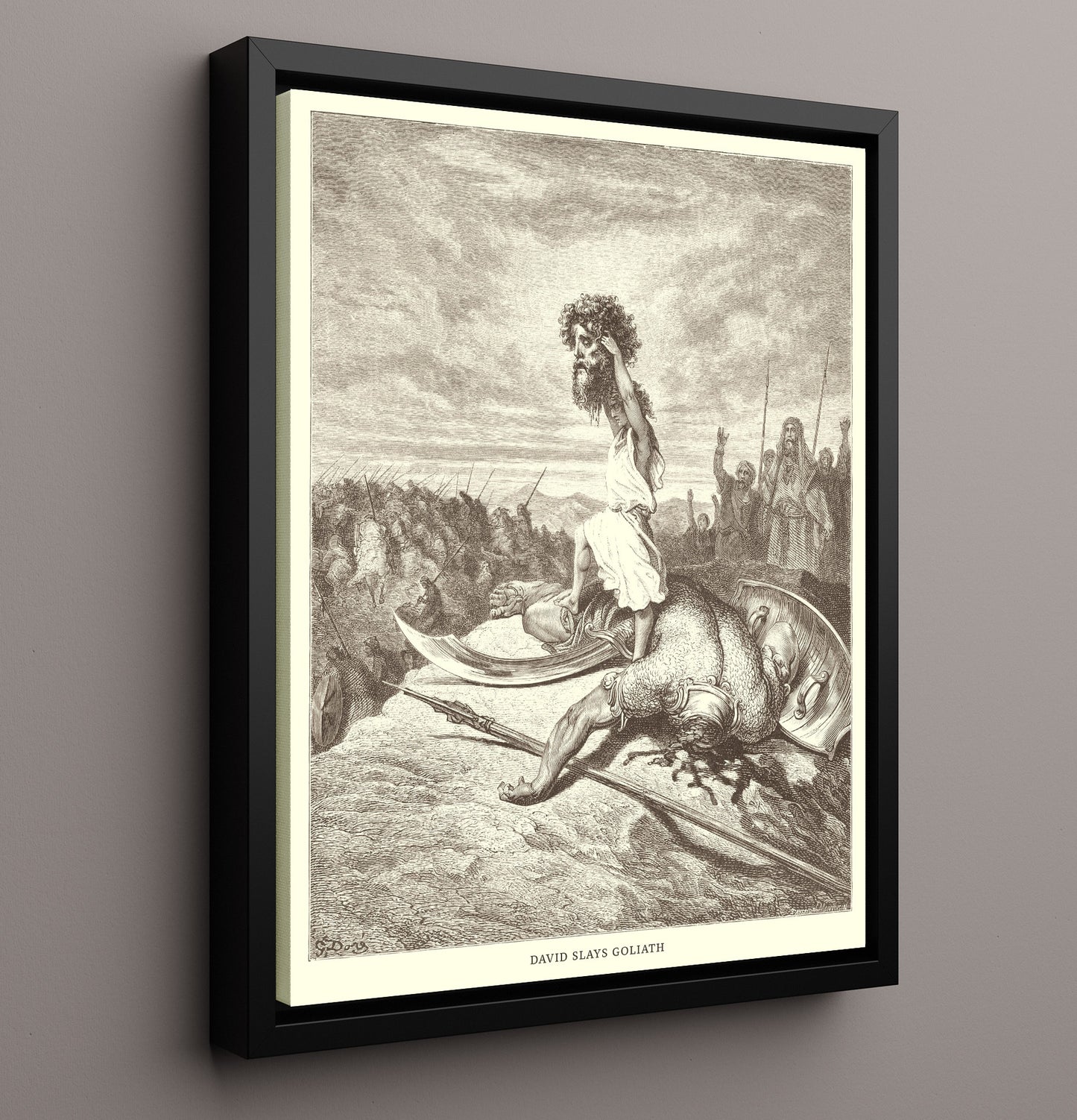 The Death of Agag 1 Samuel 15:32-33 Dore Bible Illustration Wall Art 16x20 Framed Canvas wall art print
