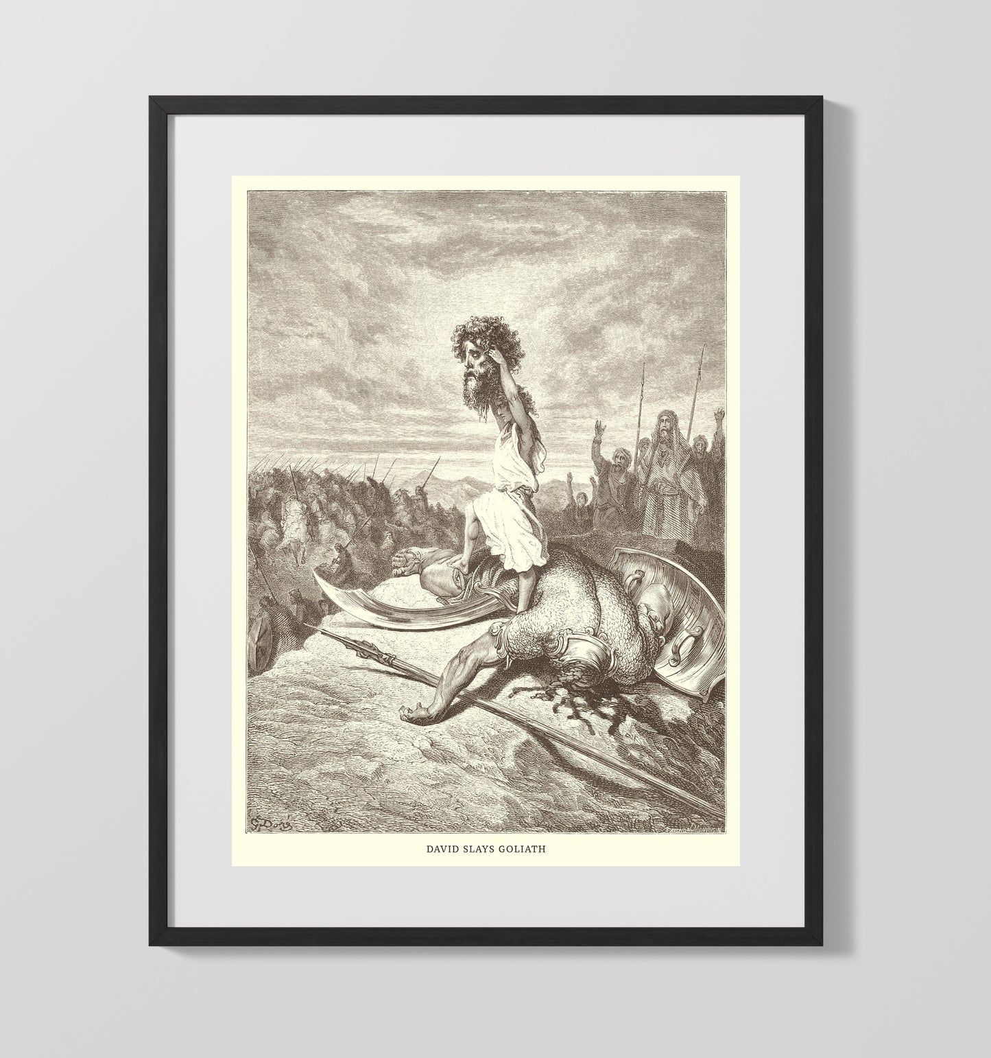The Death of Agag 1 Samuel 15:32-33 Dore Bible Illustration Wall Art 16x20 Gallery Frame wall art print