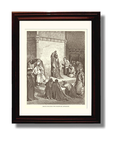 The Death of Ahab 1 Kings 22:34-37 Dore Bible Illustration Wall Art 8x10 Beveled Frame wall art print