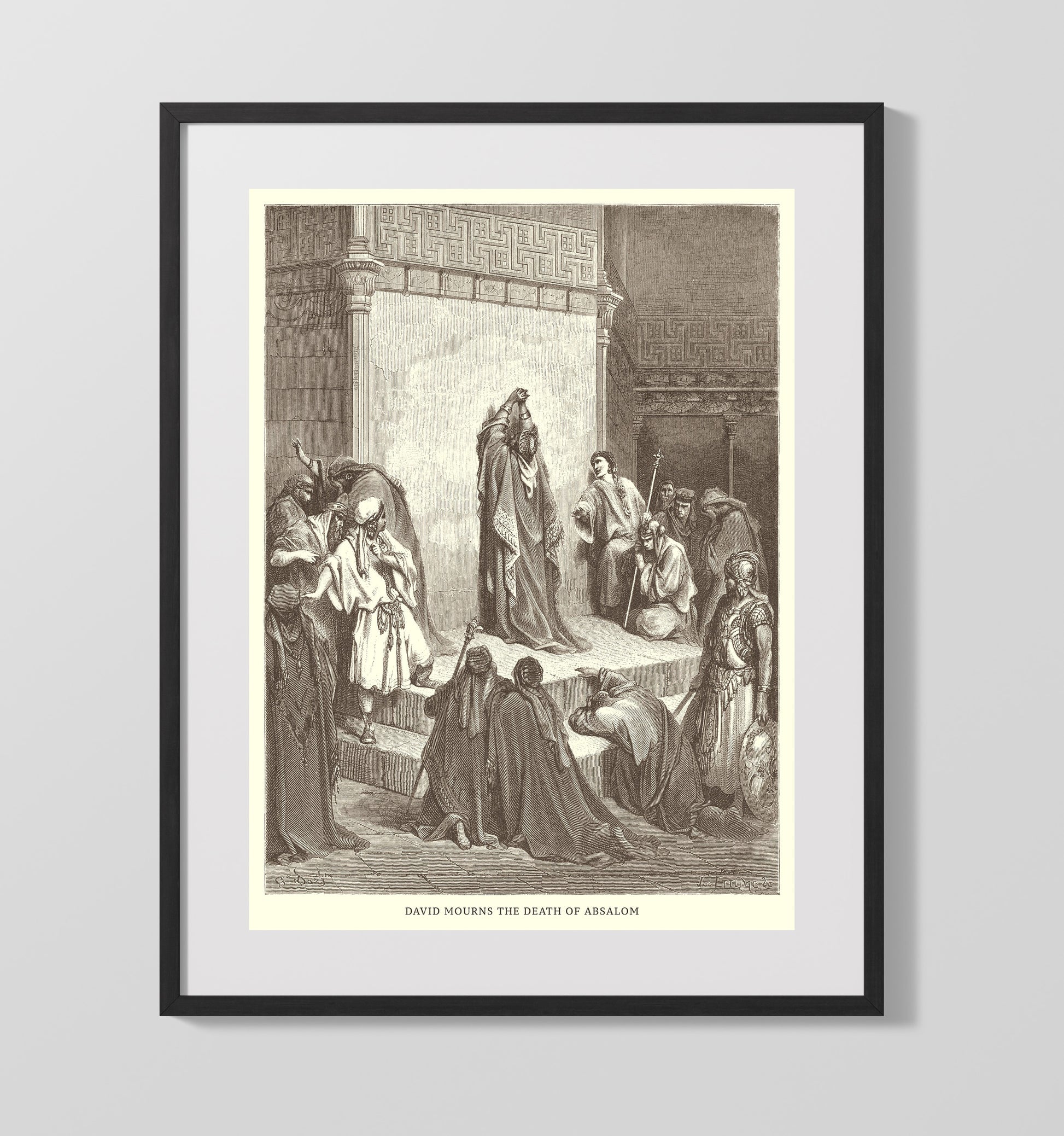 The Death of Ahab 1 Kings 22:34-37 Dore Bible Illustration Wall Art 16x20 Gallery Frame wall art print