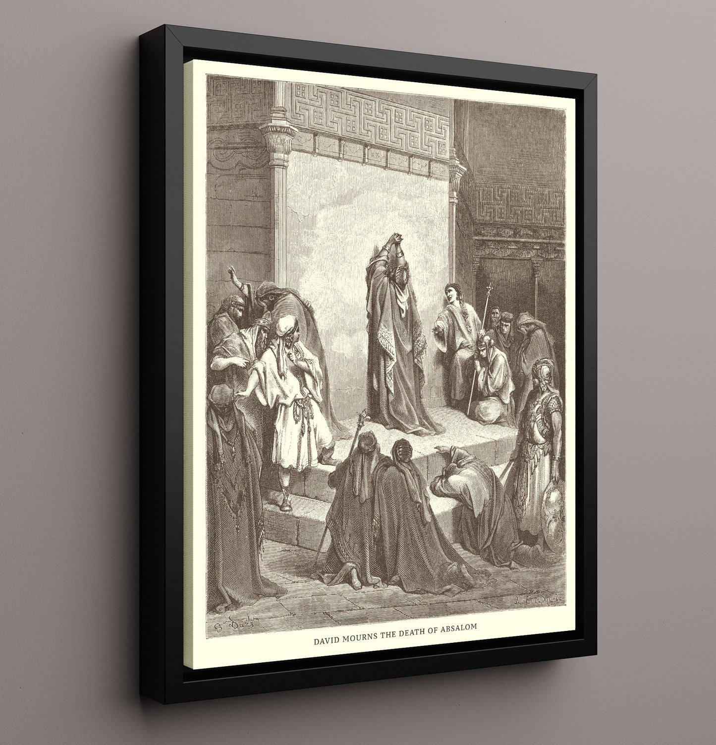 The Death of Ahab 1 Kings 22:34-37 Dore Bible Illustration Wall Art 16x20 Framed Canvas wall art print