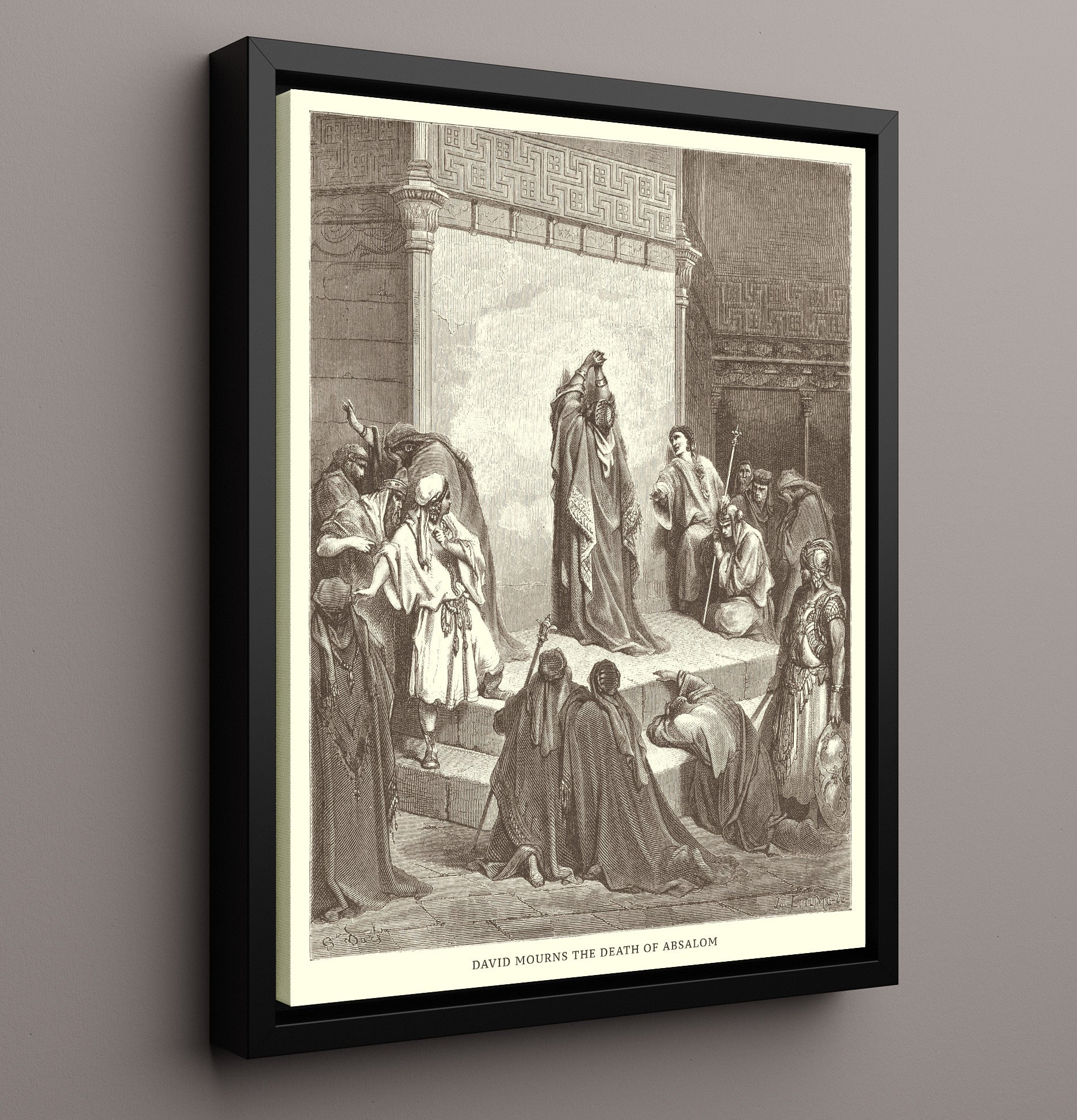 The Death of Ahab 1 Kings 22:34-37 Dore Bible Illustration Wall Art 16x20 Framed Canvas wall art print