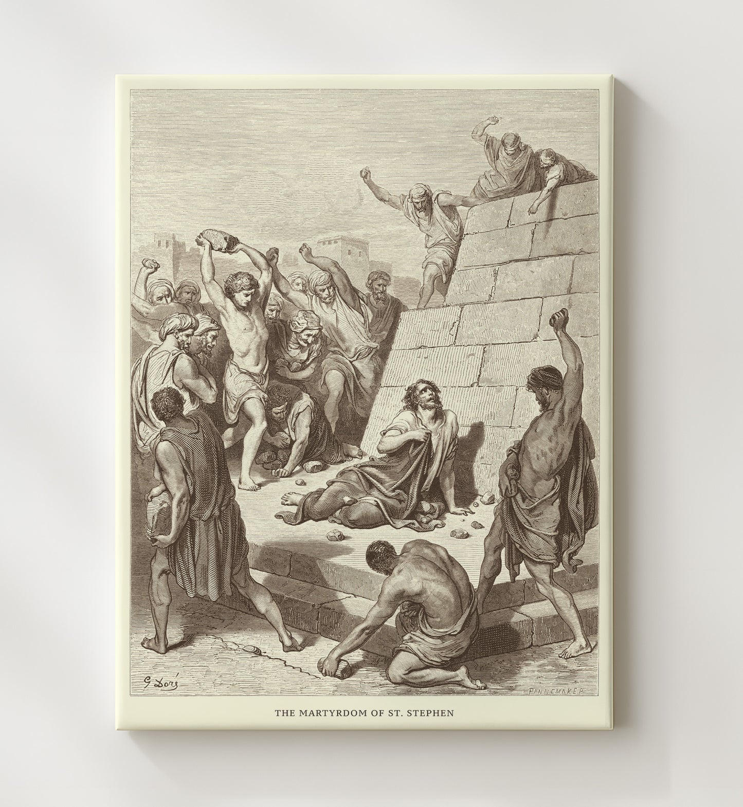 The Death of Ananias Acts 5:1-11 Dore Bible Illustration Wall Art 20x24 Canvas wall art print