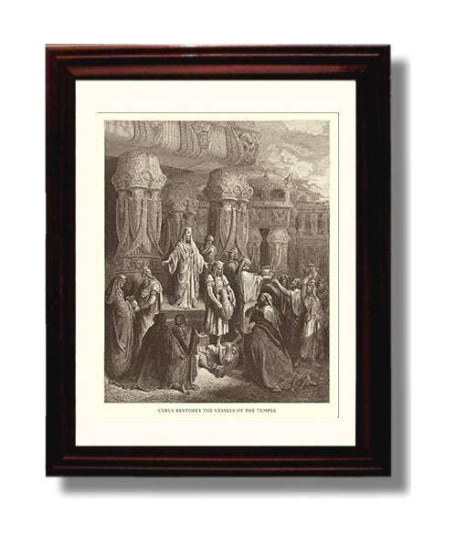 The Death of Athaliah 2 Kings 11:15-16 Dore Bible Illustration Wall Art 8x10 Beveled Frame wall art print