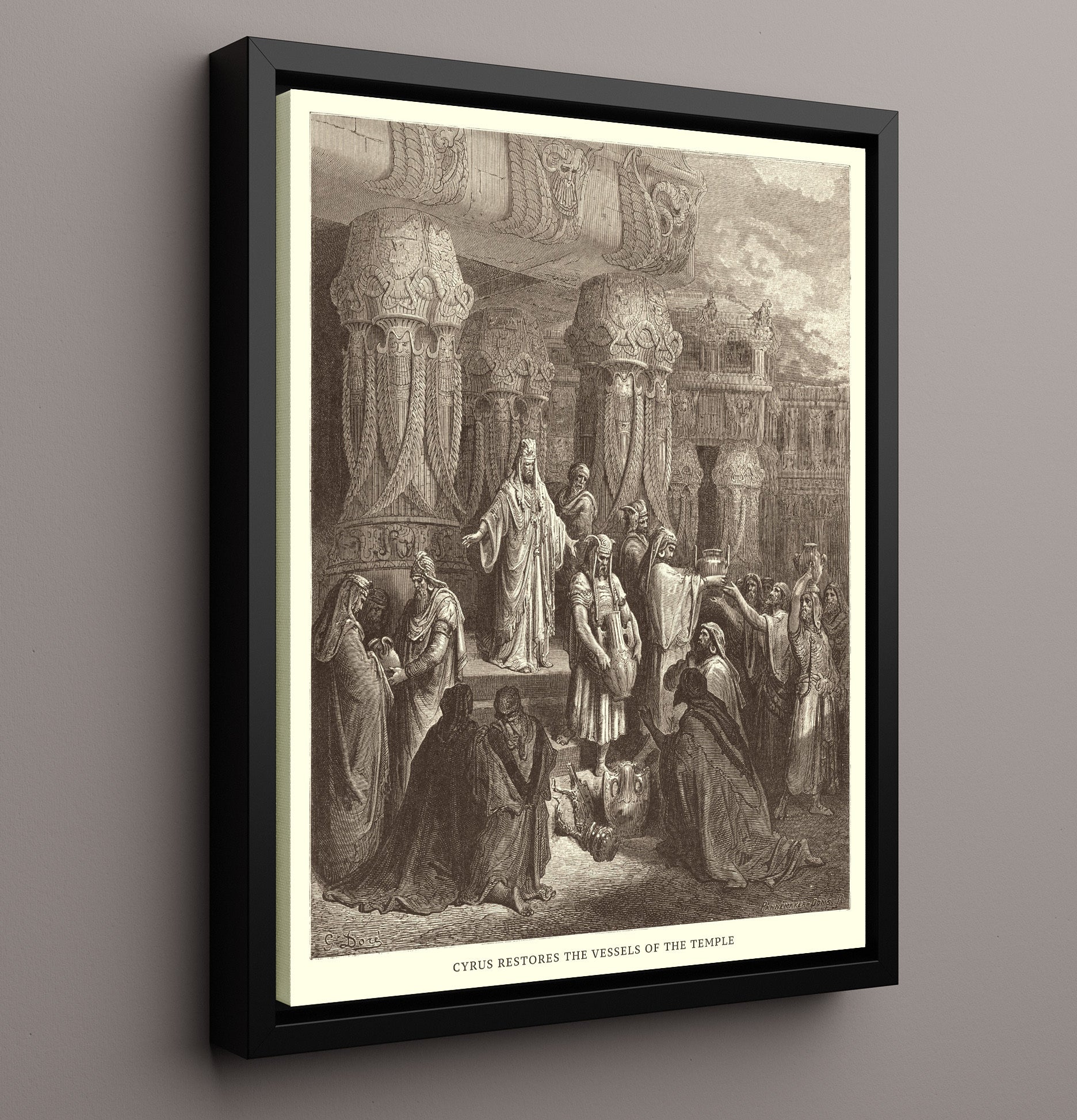 The Death of Athaliah 2 Kings 11:15-16 Dore Bible Illustration Wall Art 16x20 Framed Canvas wall art print