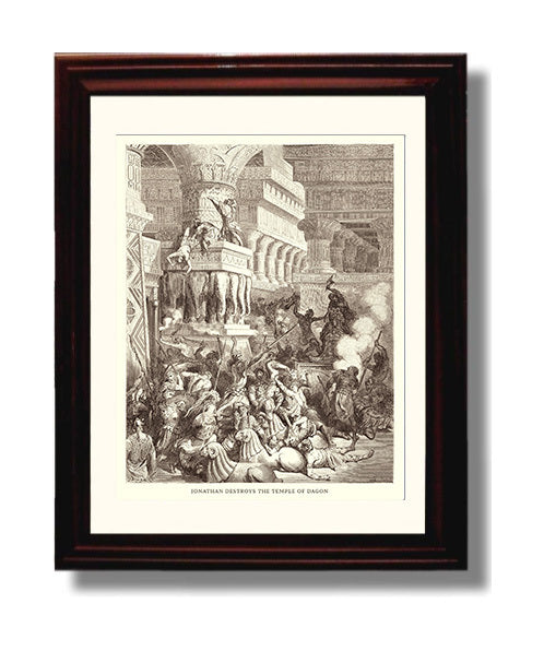 The Death of Eleazar 1 Maccabees 6-43-46 Dore Bible Illustration Wall Art 8x10 Beveled Frame wall art print