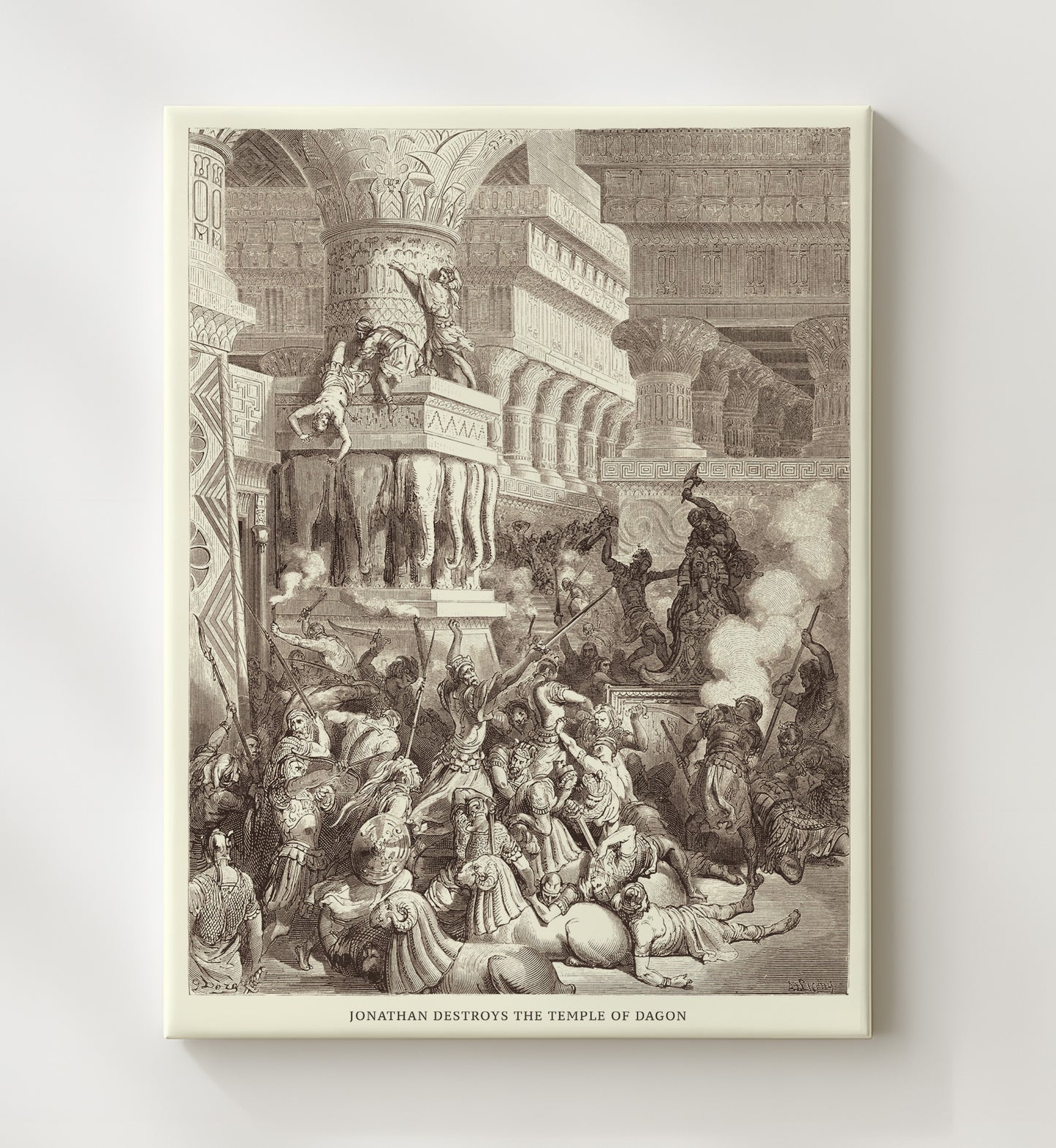 The Death of Eleazar 1 Maccabees 6-43-46 Dore Bible Illustration Wall Art 20x24 Canvas wall art print
