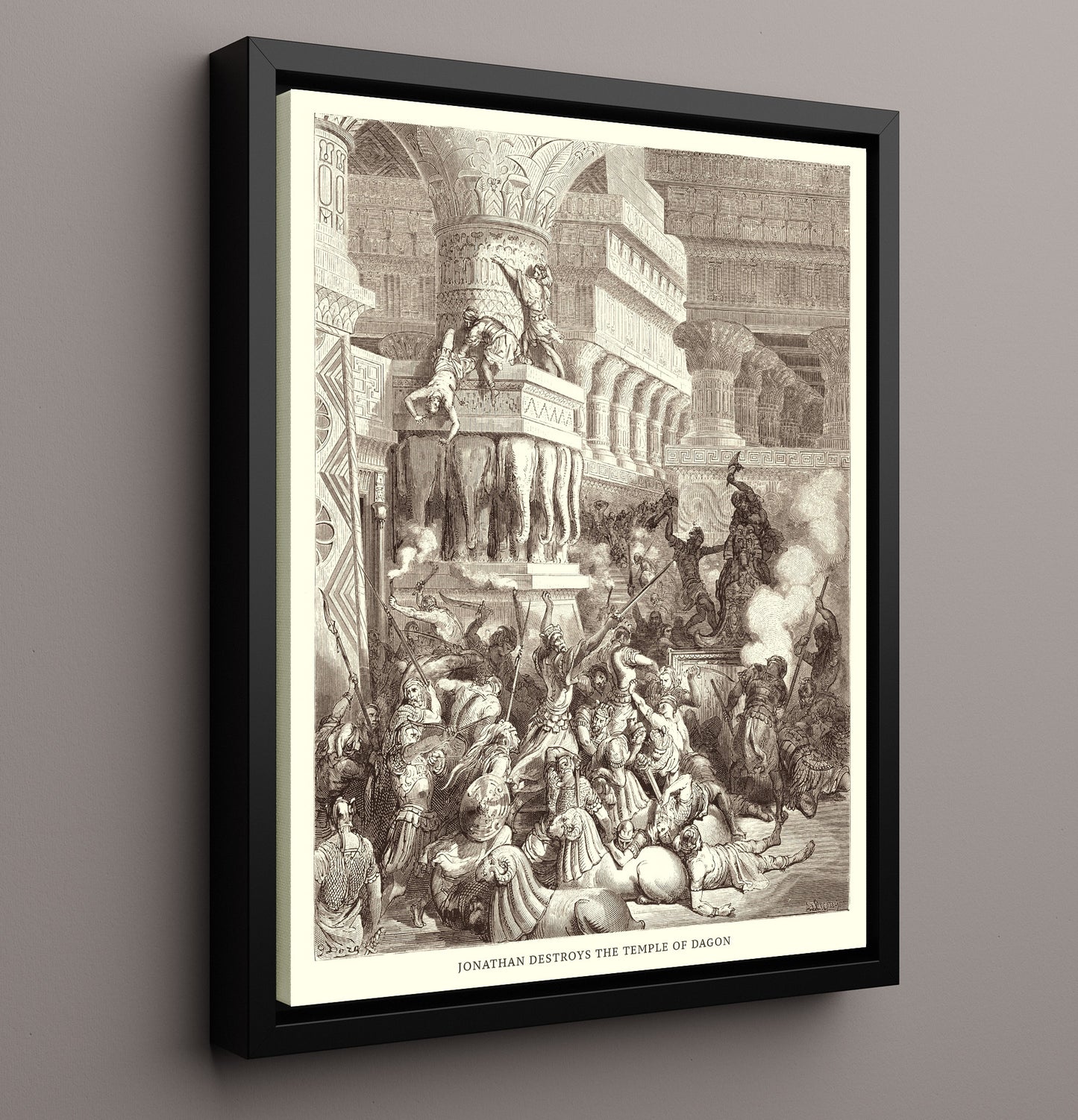 The Death of Eleazar 1 Maccabees 6-43-46 Dore Bible Illustration Wall Art 16x20 Framed Canvas wall art print