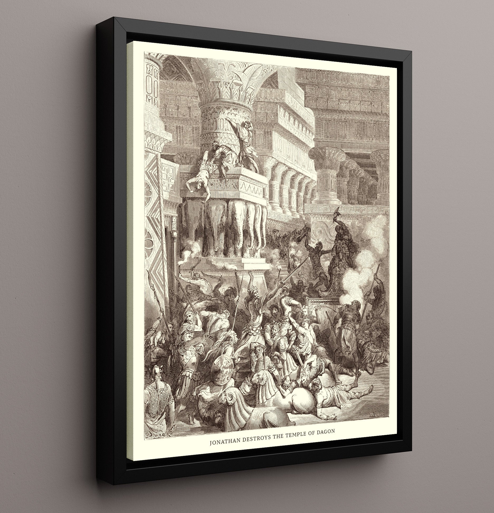 The Death of Eleazar 1 Maccabees 6-43-46 Dore Bible Illustration Wall Art 16x20 Framed Canvas wall art print