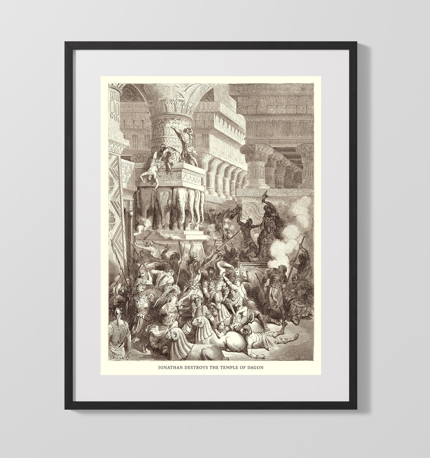 The Death of Eleazar 1 Maccabees 6-43-46 Dore Bible Illustration Wall Art 16x20 Gallery Frame wall art print