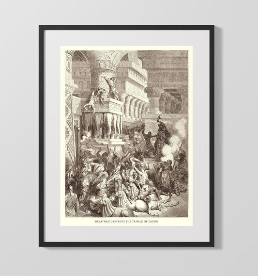 The Death of Eleazar - 1 Maccabees 6:43-46 - Doré - 16x20 Gallery Frame