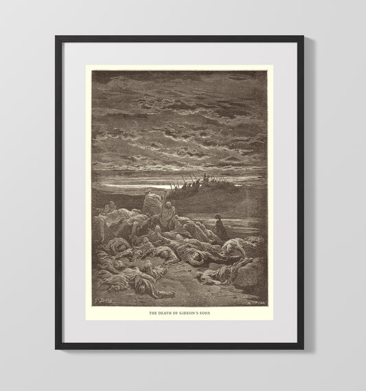 The Death of Gideon's Sons - Judges 9:5 - Doré - 16x20 Gallery Frame