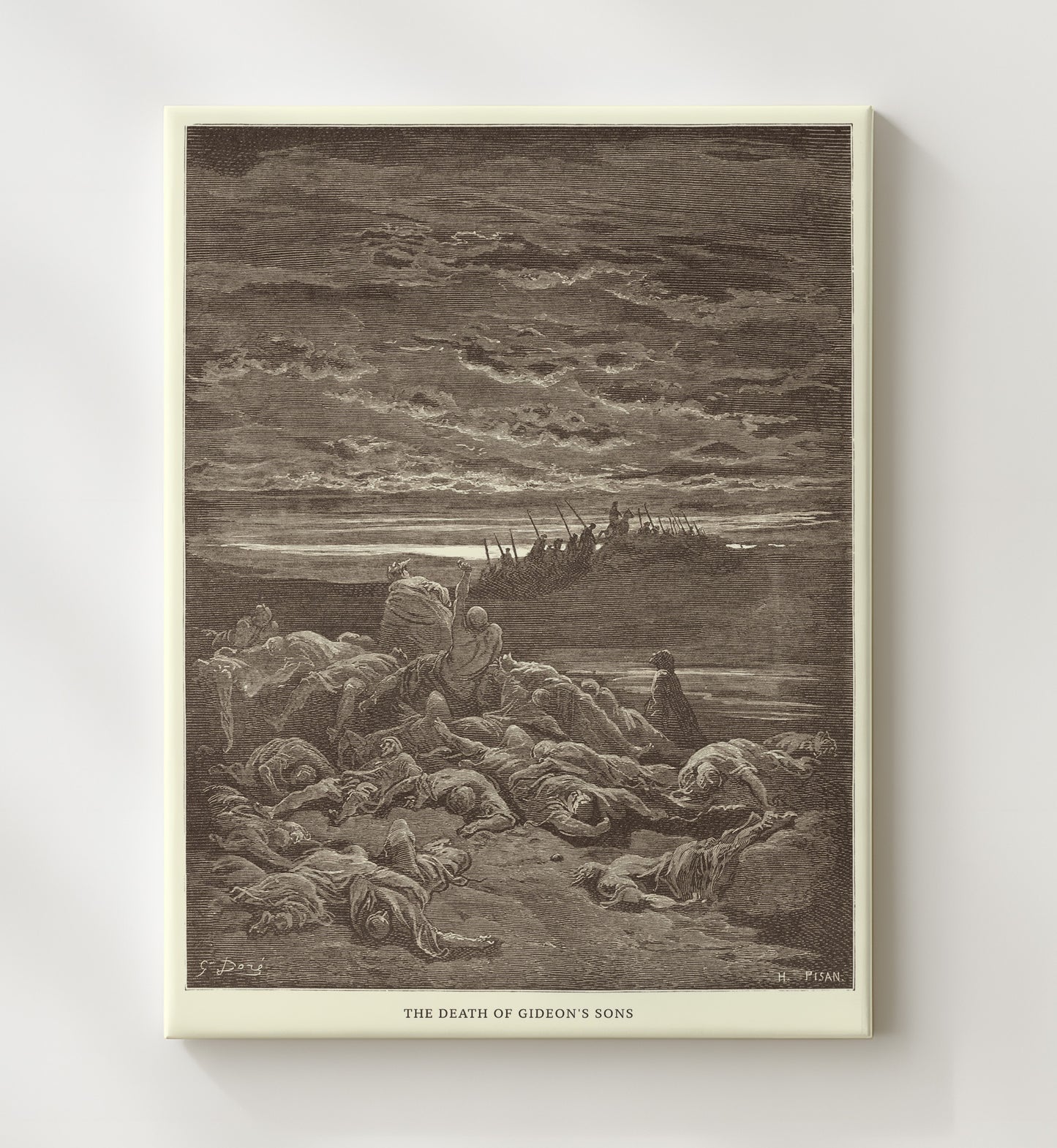 The Death of Gideons Sons Judges 9:5 Dore Bible Illustration Wall Art 20x24 Canvas wall art print