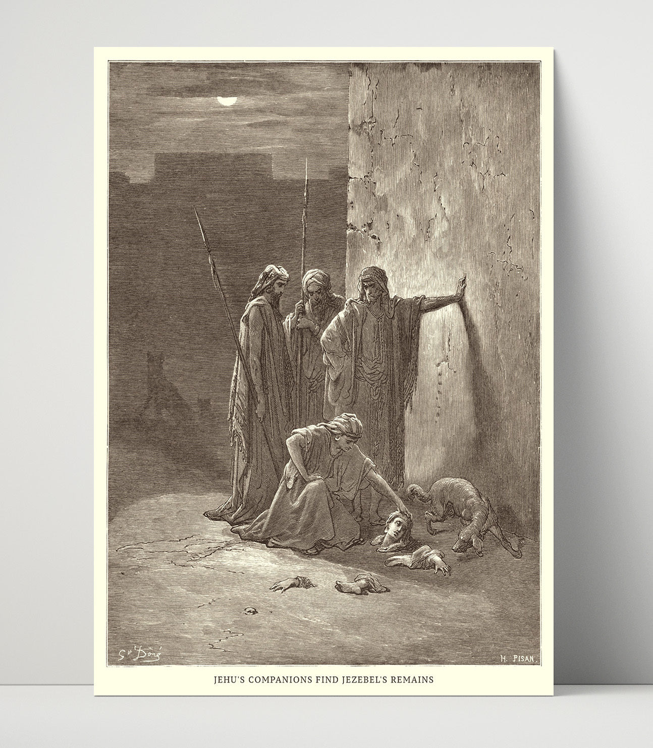 The Death of Jezebel 2 Kings 9:30-33 Dore Bible Illustration Wall Art 16x20 Unframed Print wall art print