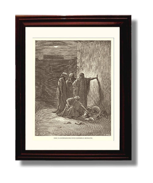The Death of Jezebel 2 Kings 9:30-33 Dore Bible Illustration Wall Art 8x10 Beveled Frame wall art print