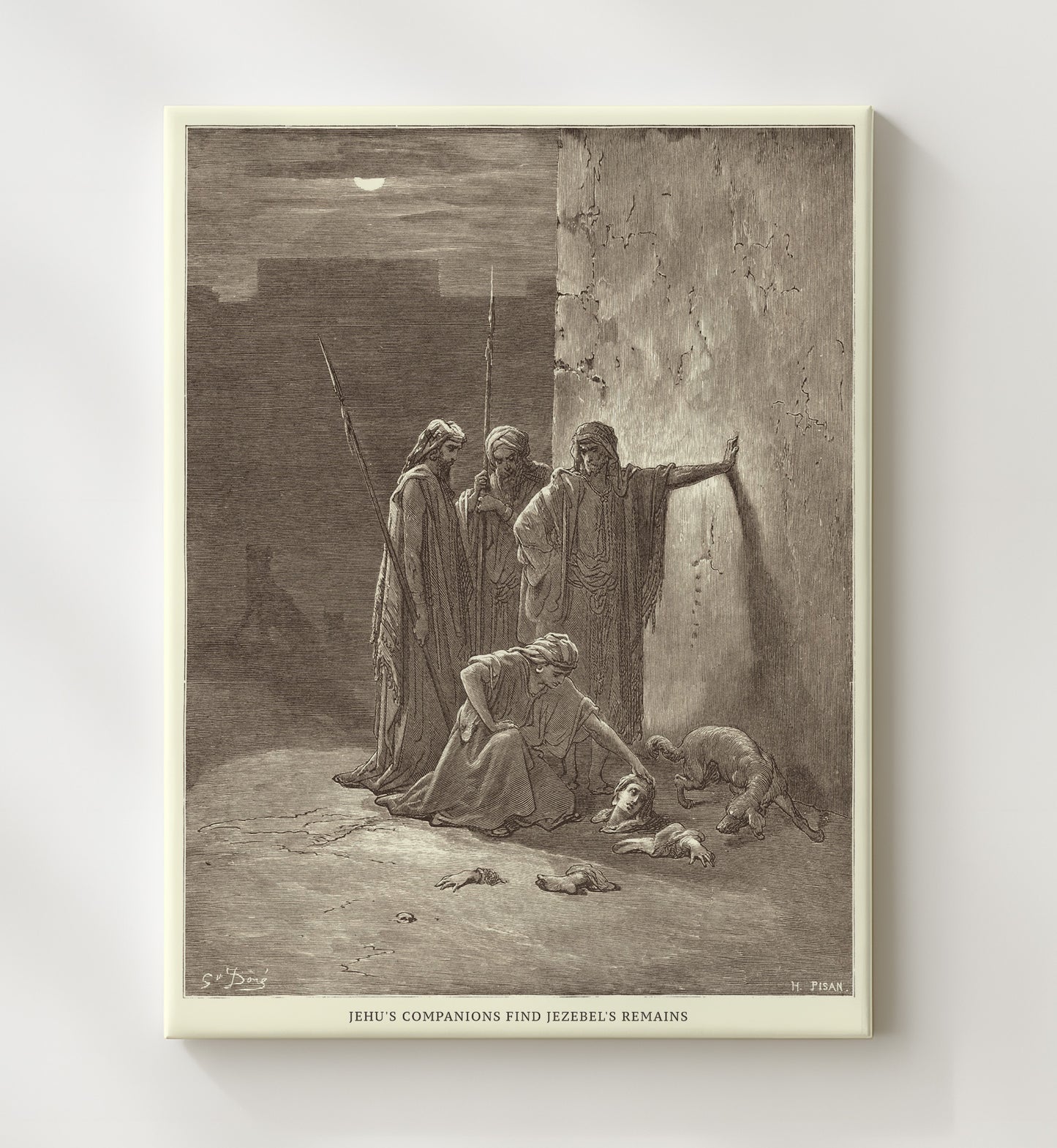 The Death of Jezebel 2 Kings 9:30-33 Dore Bible Illustration Wall Art 20x24 Canvas wall art print