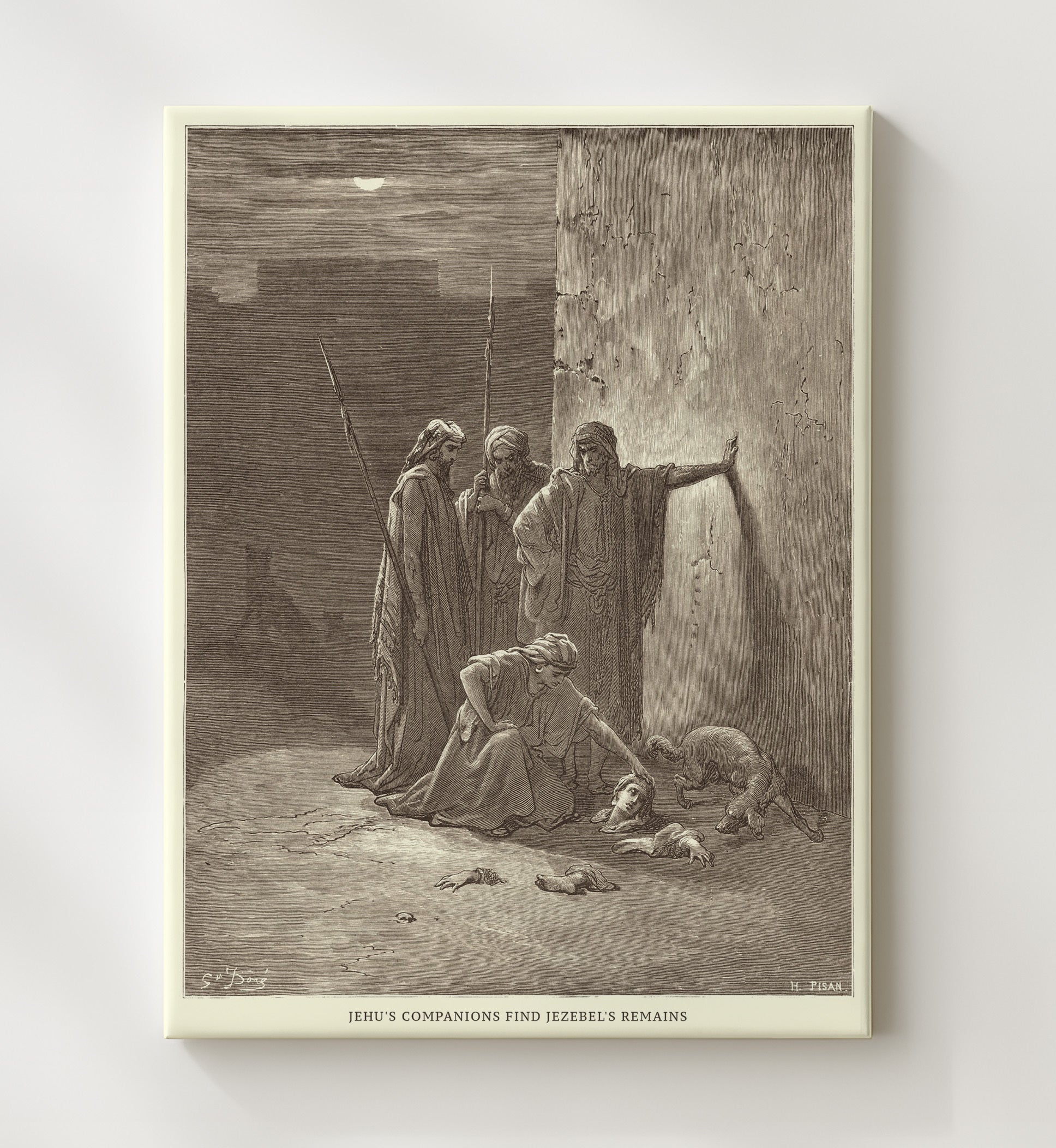 The Death of Jezebel 2 Kings 9:30-33 Dore Bible Illustration Wall Art 20x24 Canvas wall art print