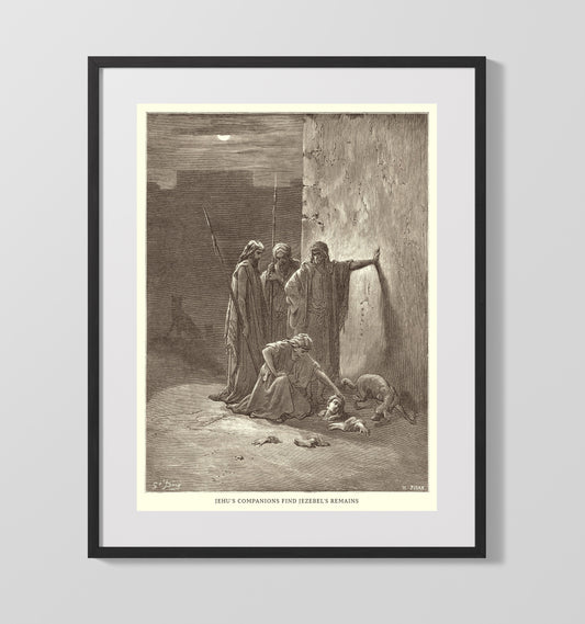 The Death of Jezebel - 2 Kings 9:30-33 - Doré - 16x20 Gallery Frame