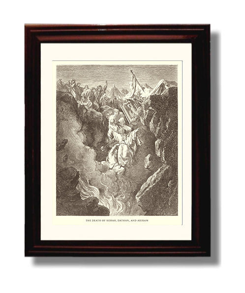 The Death of Korah Dathan and Abiram Numbers 16:31-35 Dore Bible Illustration Wall Art 8x10 Beveled Frame wall art print