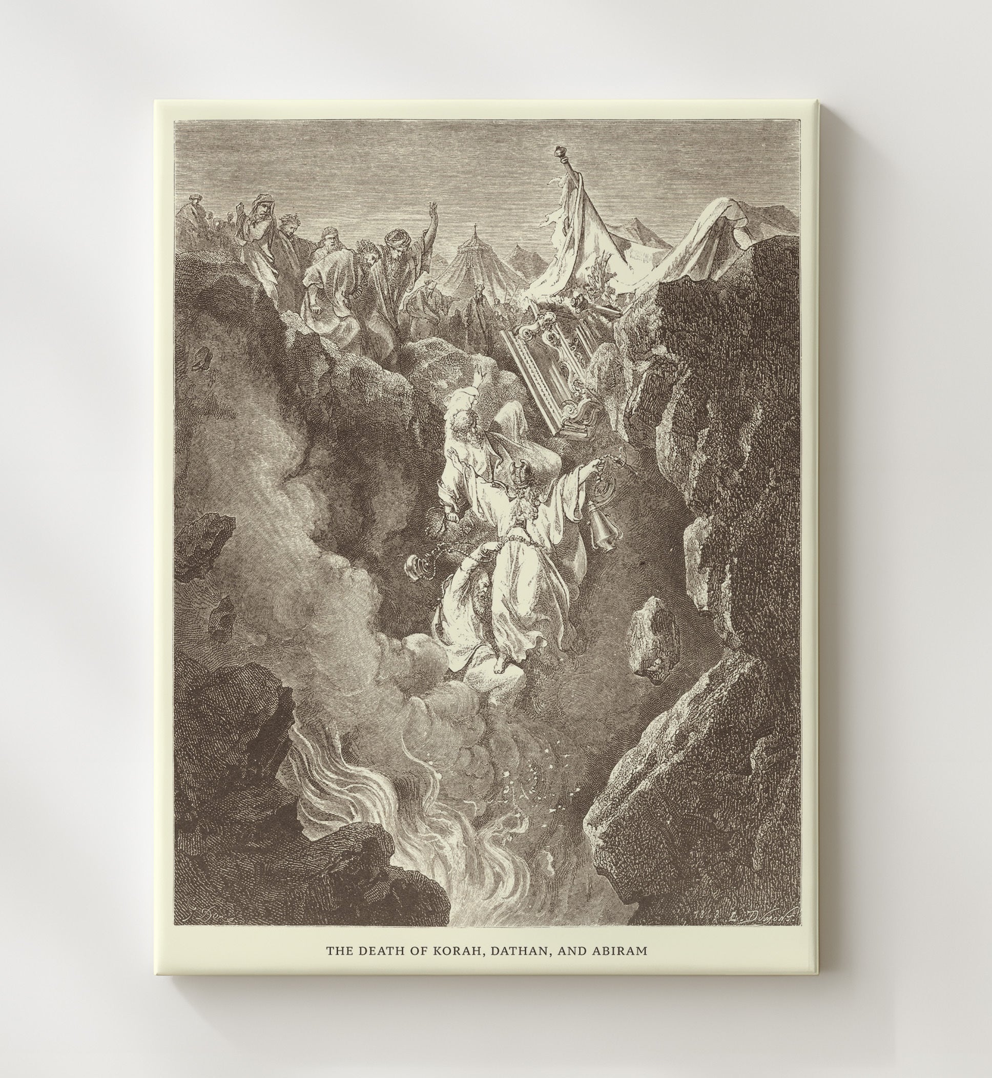 The Death of Korah Dathan and Abiram Numbers 16:31-35 Dore Bible Illustration Wall Art 20x24 Canvas wall art print