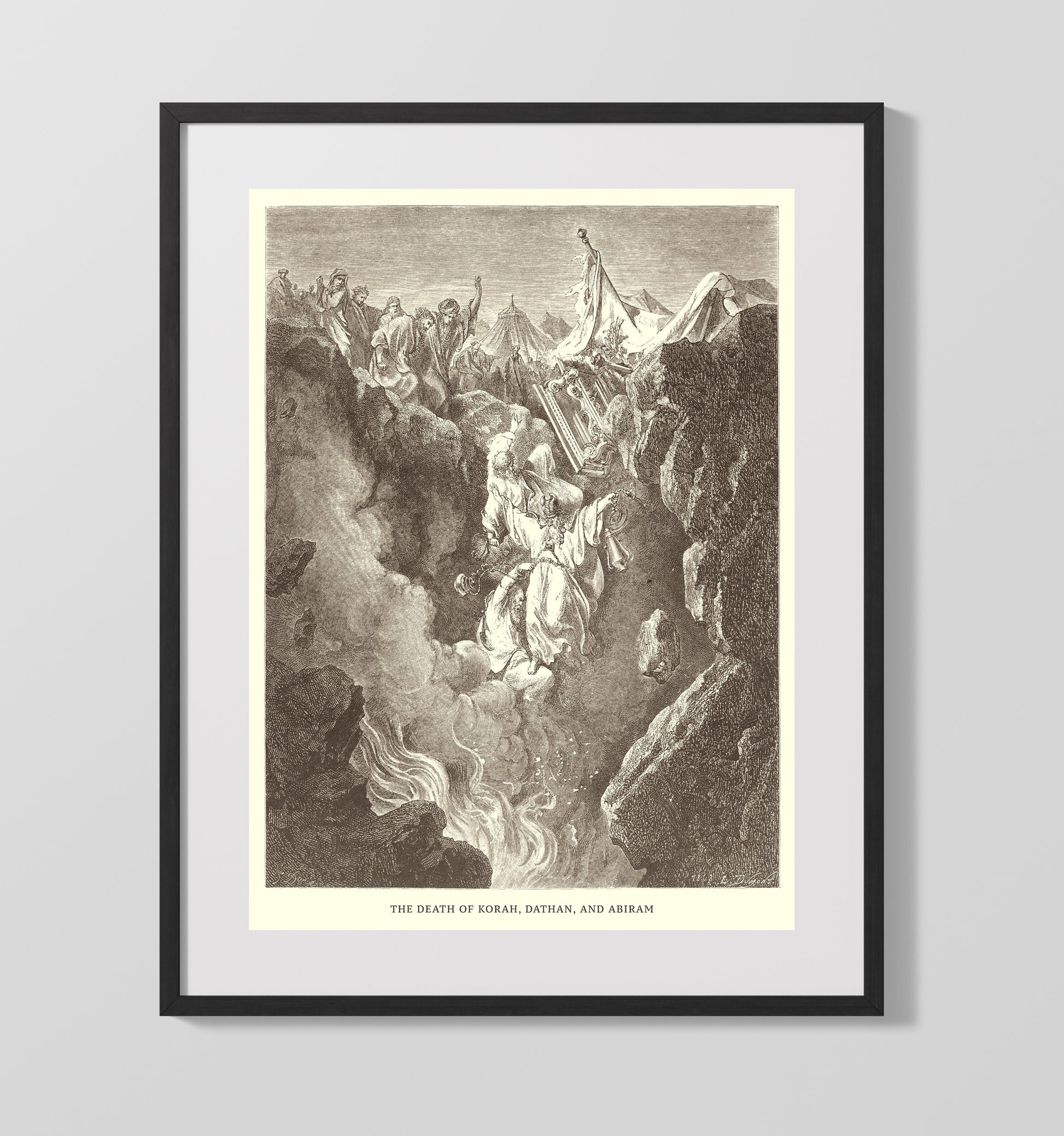 The Death of Korah Dathan and Abiram Numbers 16:31-35 Dore Bible Illustration Wall Art 16x20 Gallery Frame wall art print
