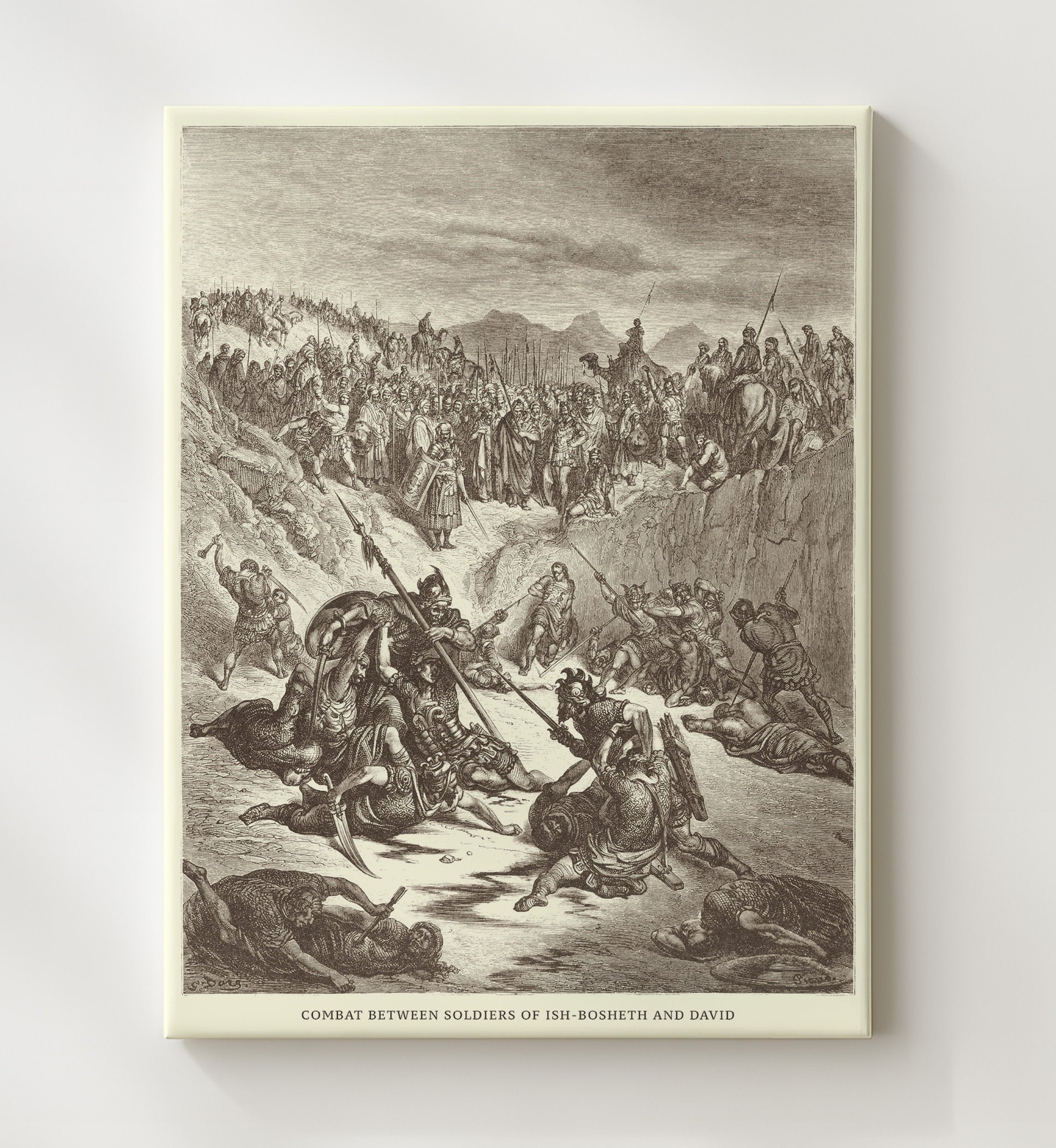 The Death of Saul 1 Samuel 31:1-6 Dore Bible Illustration Wall Art 20x24 Canvas wall art print