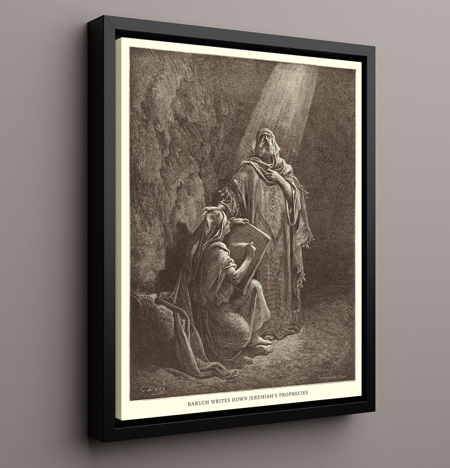 The Destruction of Leviathan Isaiah 27:1 Dore Bible Illustration Wall Art 16x20 Framed Canvas wall art print
