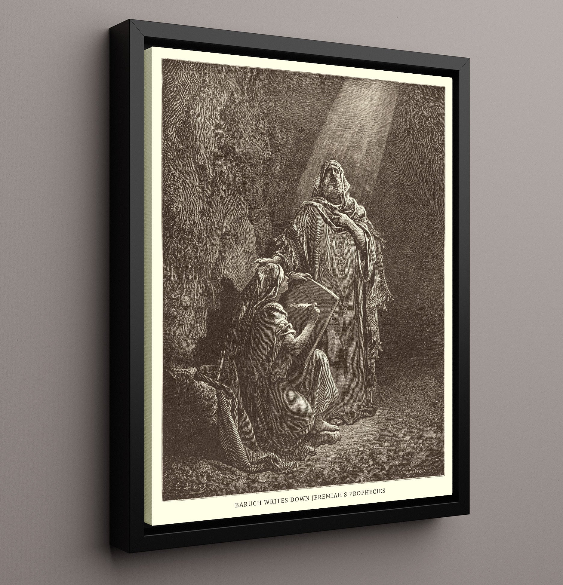 The Destruction of Leviathan Isaiah 27:1 Dore Bible Illustration Wall Art 16x20 Framed Canvas wall art print