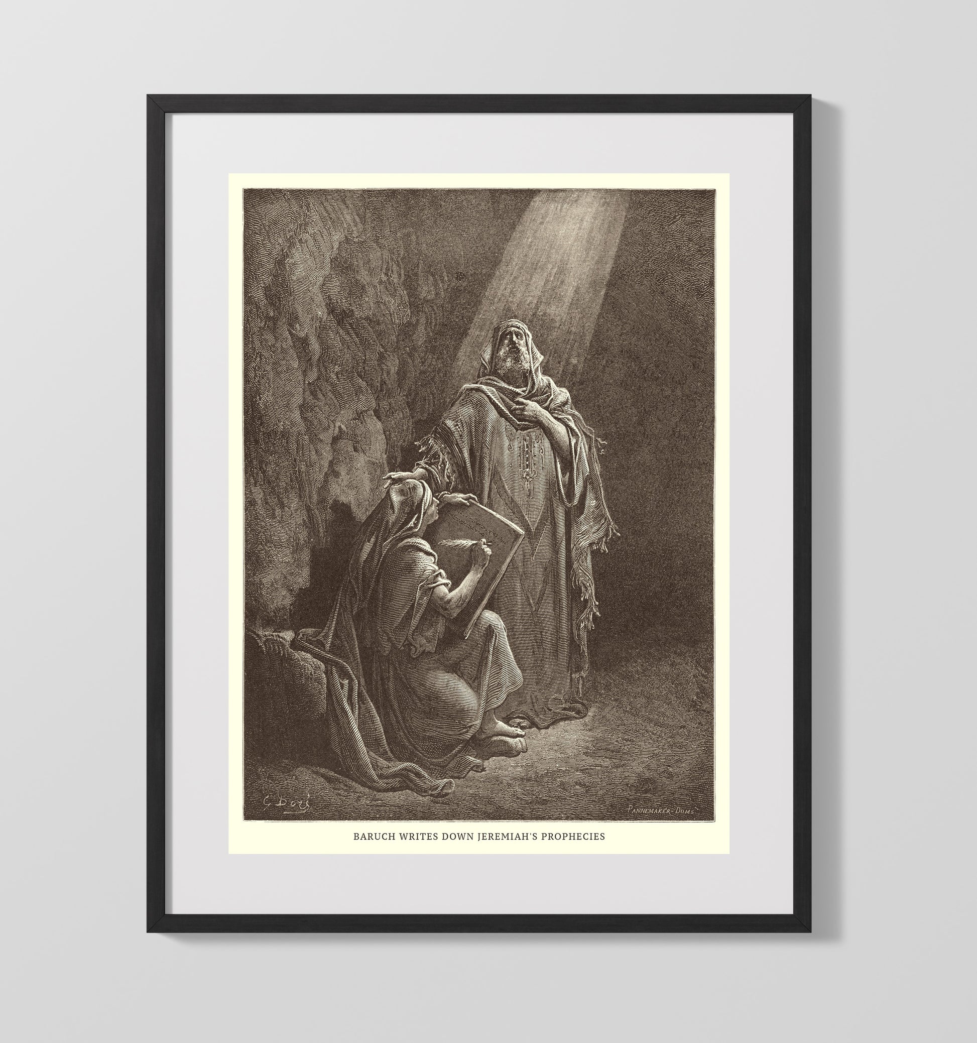 The Destruction of Leviathan Isaiah 27:1 Dore Bible Illustration Wall Art 16x20 Gallery Frame wall art print