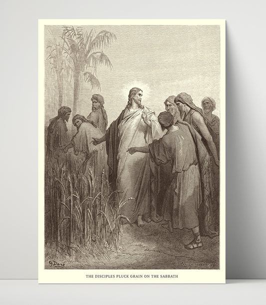The Disciples Pluck Grain on the Sabbath - Matthew 12:1-8 - Doré - 16x20 Unframed Print