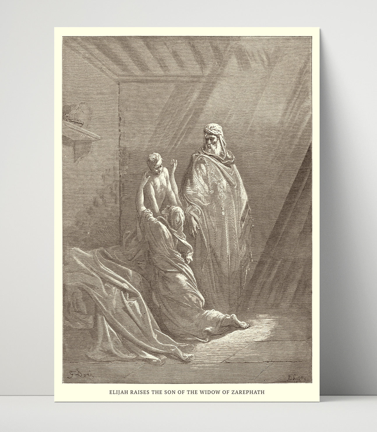 The Disobedient Prophet Is Slain by a Lion 1 Kings 13:23-30 Dore Bible Illustration Wall Art 16x20 Unframed Print wall art print