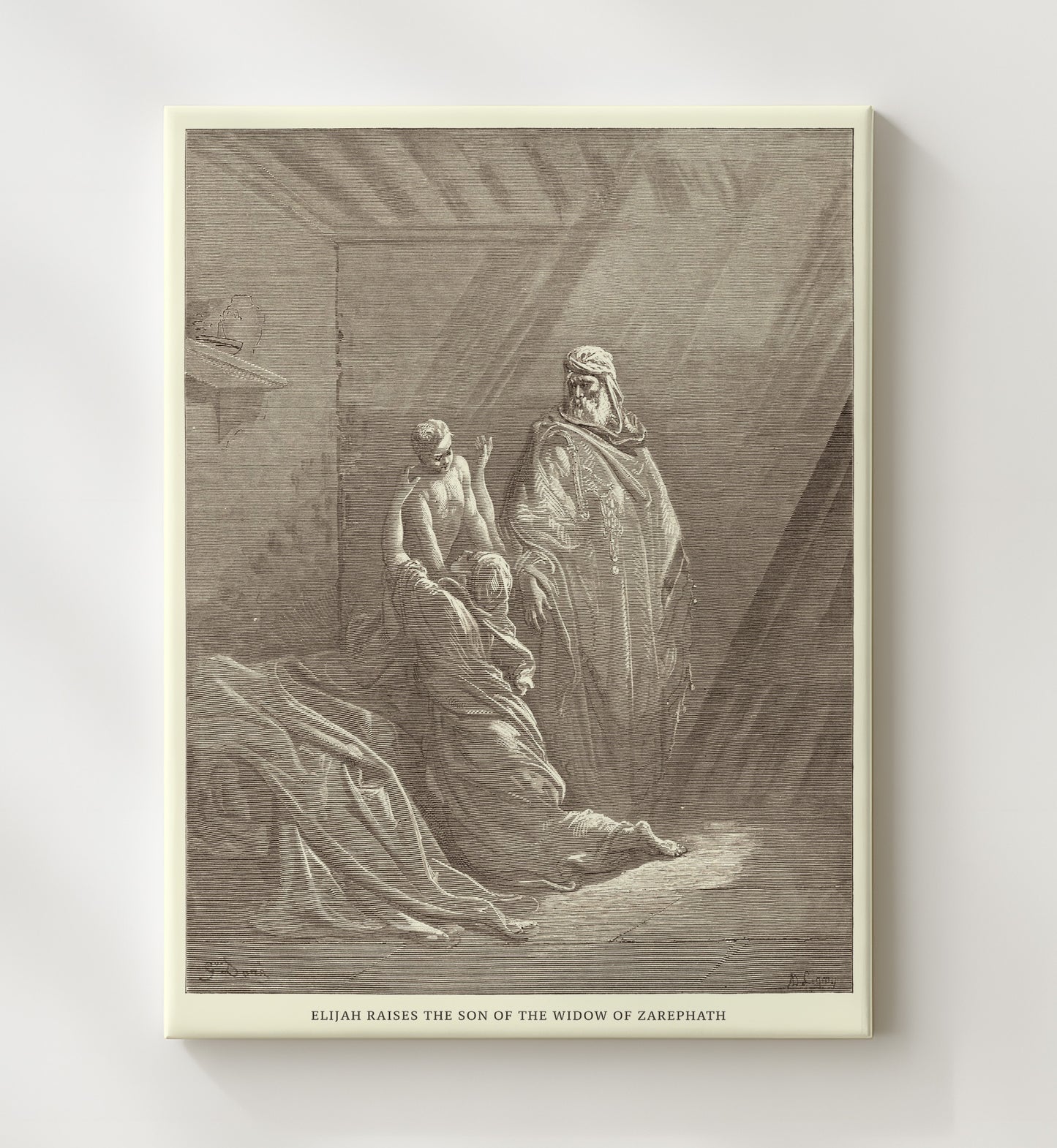 The Disobedient Prophet Is Slain by a Lion 1 Kings 13:23-30 Dore Bible Illustration Wall Art 20x24 Canvas wall art print
