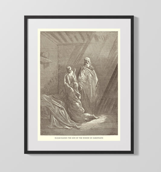 The Disobedient Prophet Is Slain by a Lion - 1 Kings 13:23-30 - Doré - 16x20 Gallery Frame