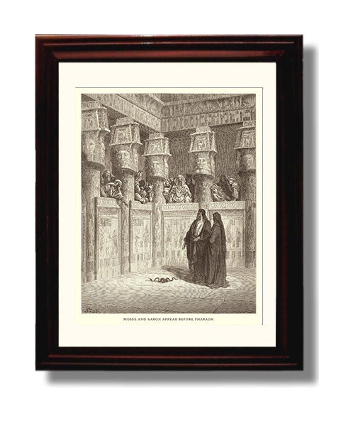 The Finding of Moses Exodus 2:1-10 Dore Bible Illustration Wall Art 8x10 Beveled Frame wall art print