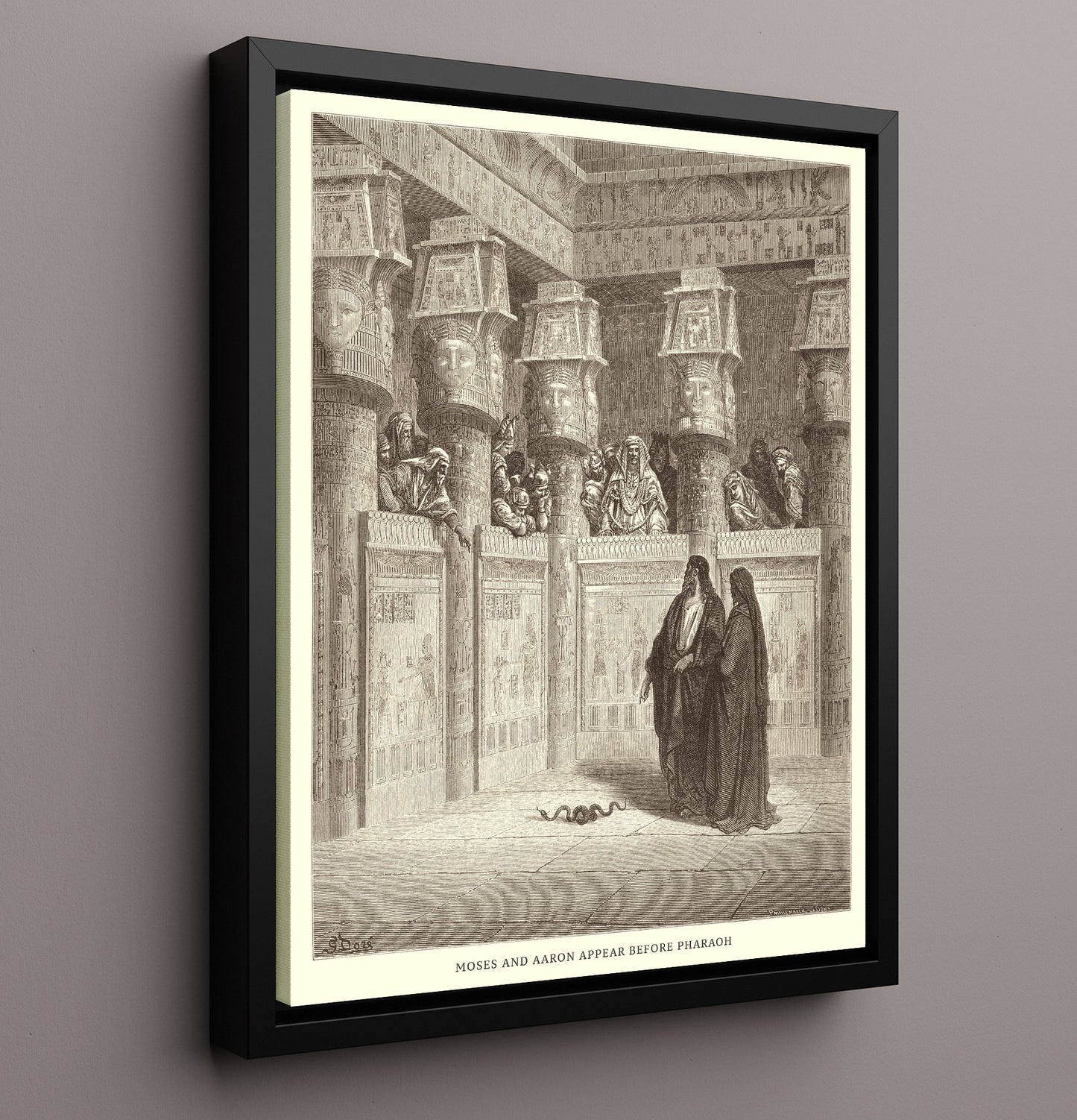 The Finding of Moses Exodus 2:1-10 Dore Bible Illustration Wall Art 16x20 Framed Canvas wall art print